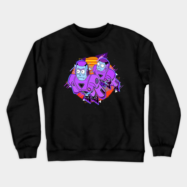 Rick and Morty Cyberpunk Mech Suits Robots Flying Rockets - Rick And Morty - Crewneck Sweatshirt